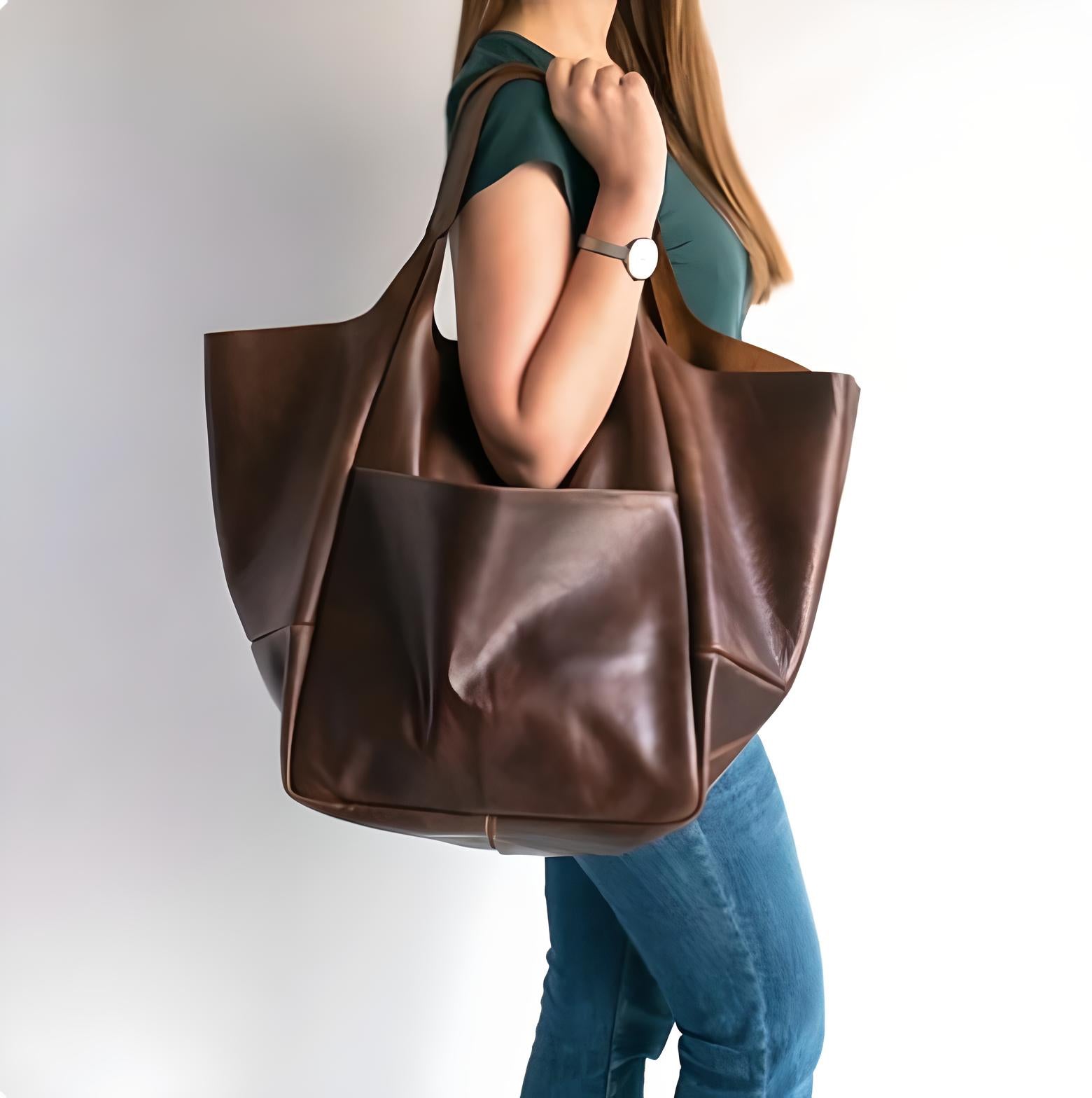 Aria | Oversized Leather Tote Bag