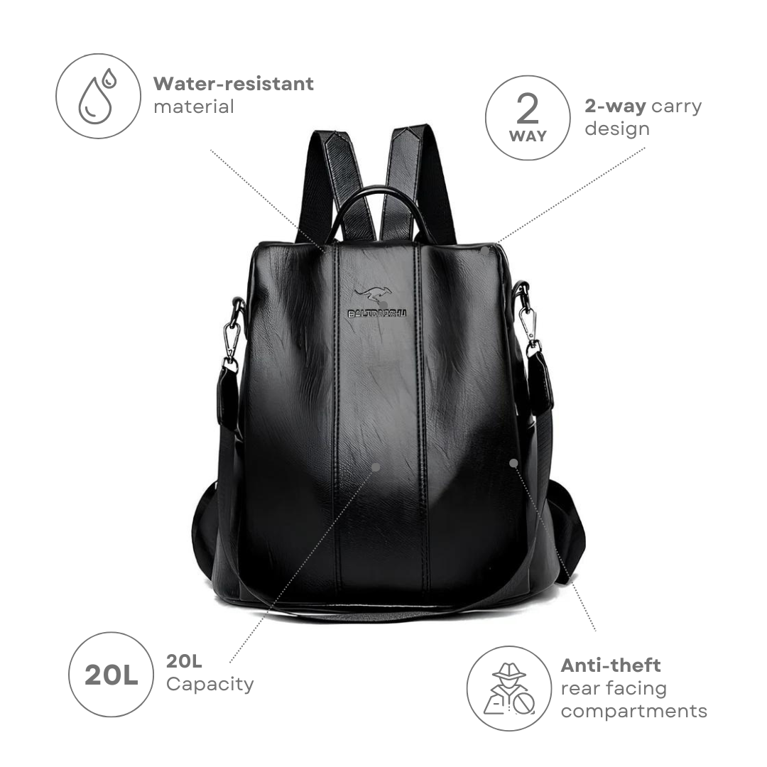 Tourer | Women's Anti-Theft Leather Backpack