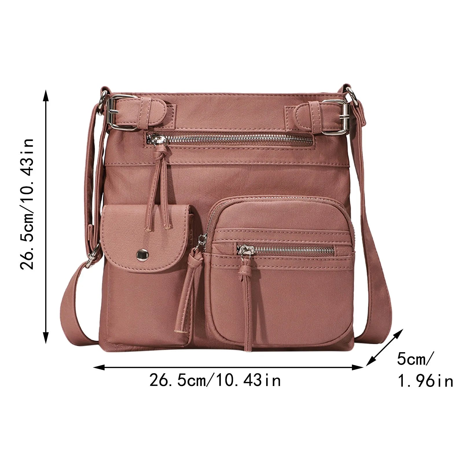 Women's Multi-Pocket Leather Shoulder Bag