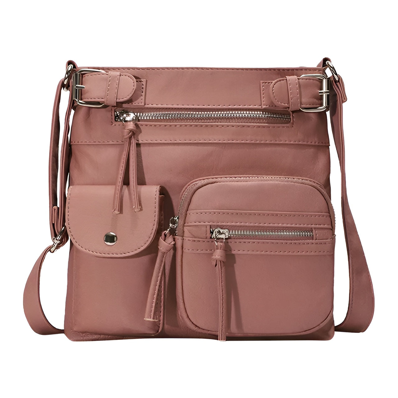 Women's Multi-Pocket Leather Shoulder Bag